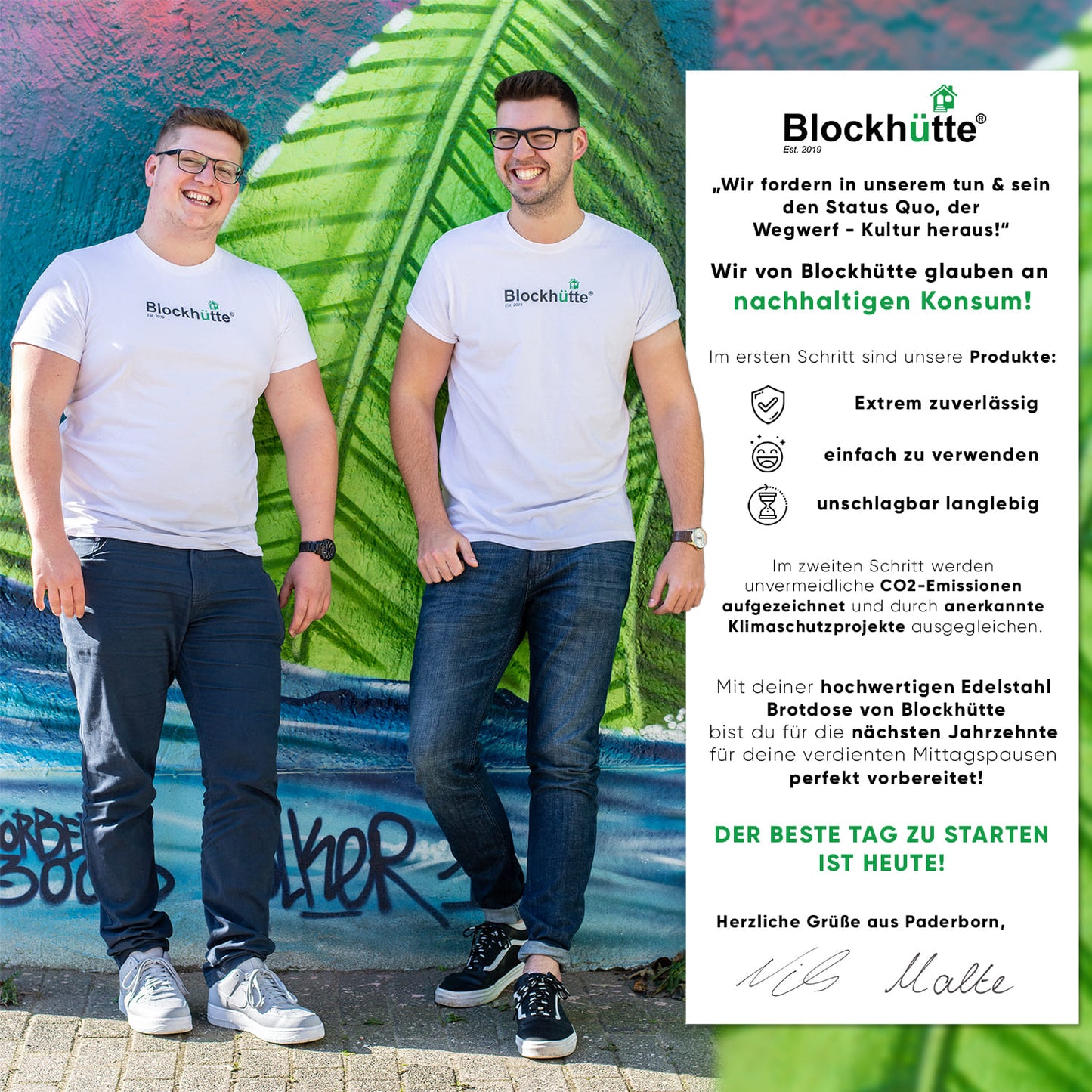 Premium Edelstahl Brotdose mit 2 Faechern personalisiert